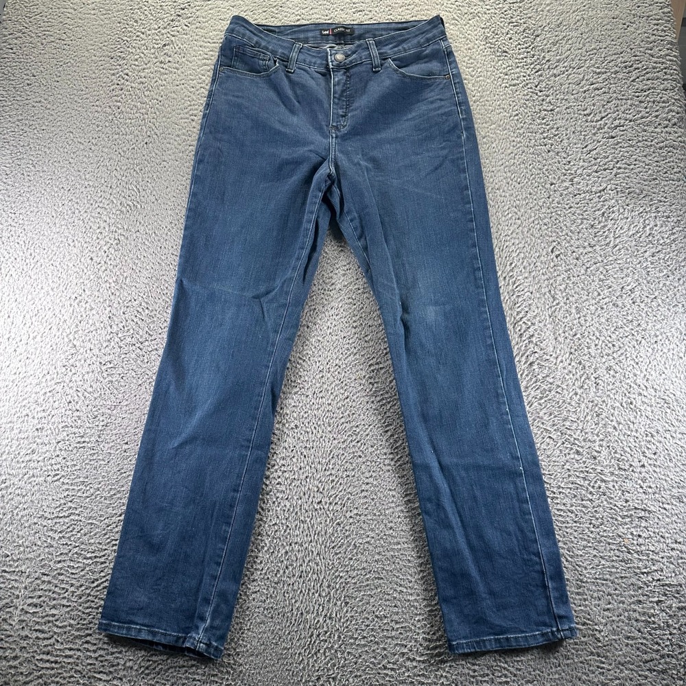 Lee Jeans Womens 12‎ Blue Cotton Denim Straight Leg Classic Fit Workwear Outdoor